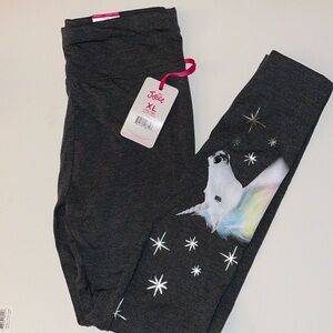Dark Gray Leggings with Unicorn Girls XL New with Tags